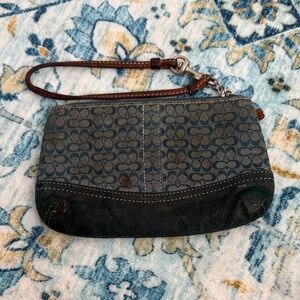 Coach Wristlet in Blue and Brown